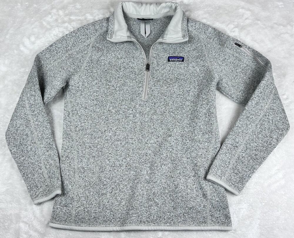 Patagonia Jacket Women’s Sz L Oatmeal 1/4 Zip Better Sweater Fleece Pullover